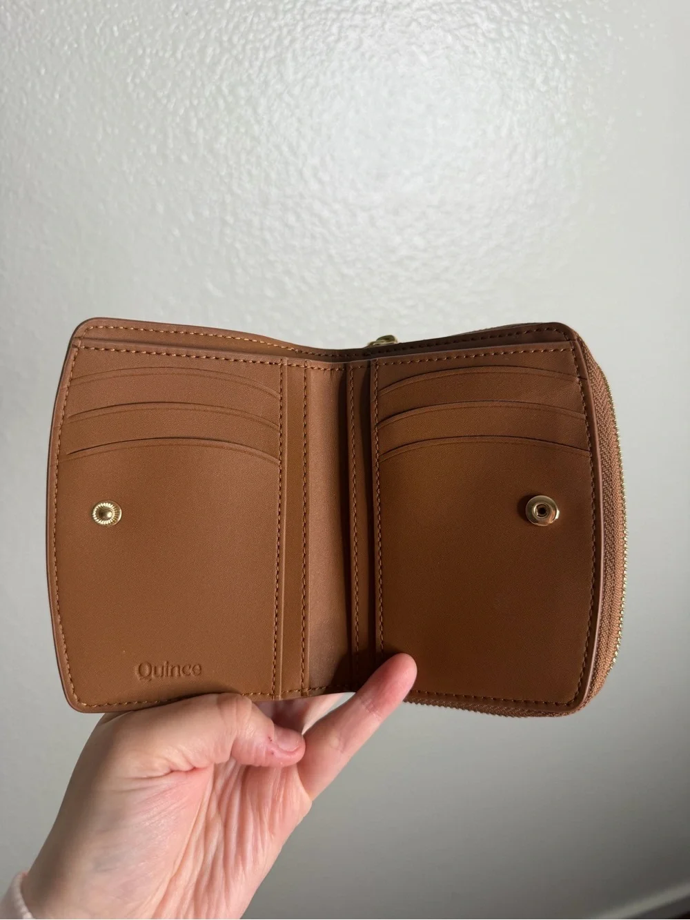 Quince Italian Pebbled Leather Compact Wallet